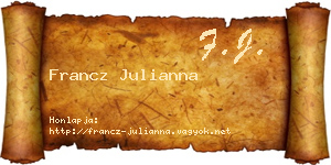 Francz Julianna névjegykártya